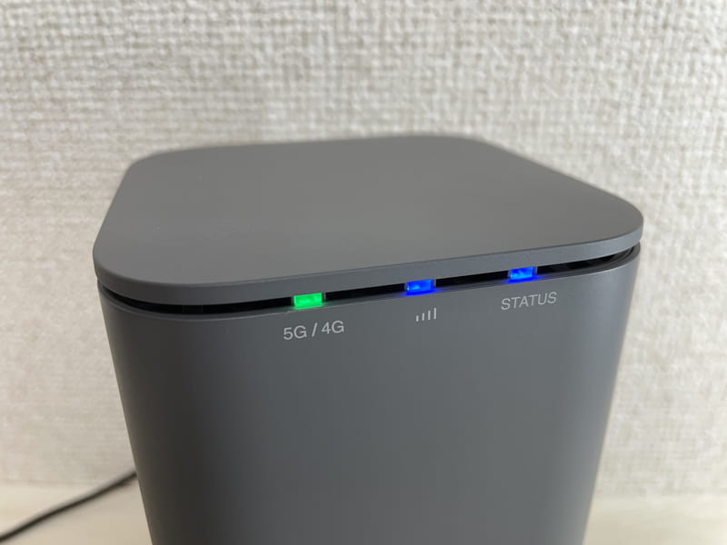 docomo home 5G（HR01） のLEDインジケーター
