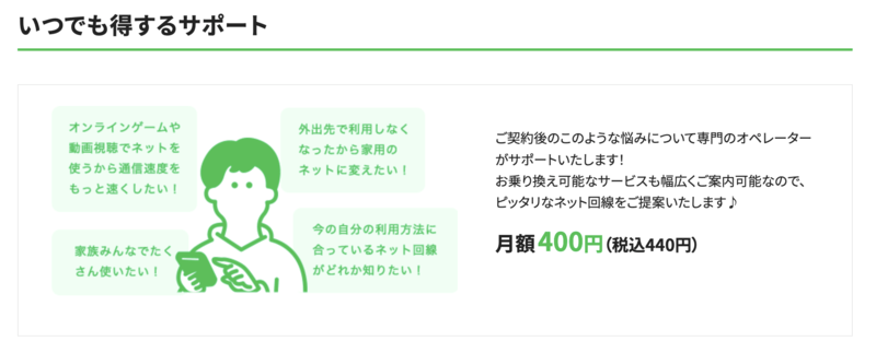 いつでも得するサポート