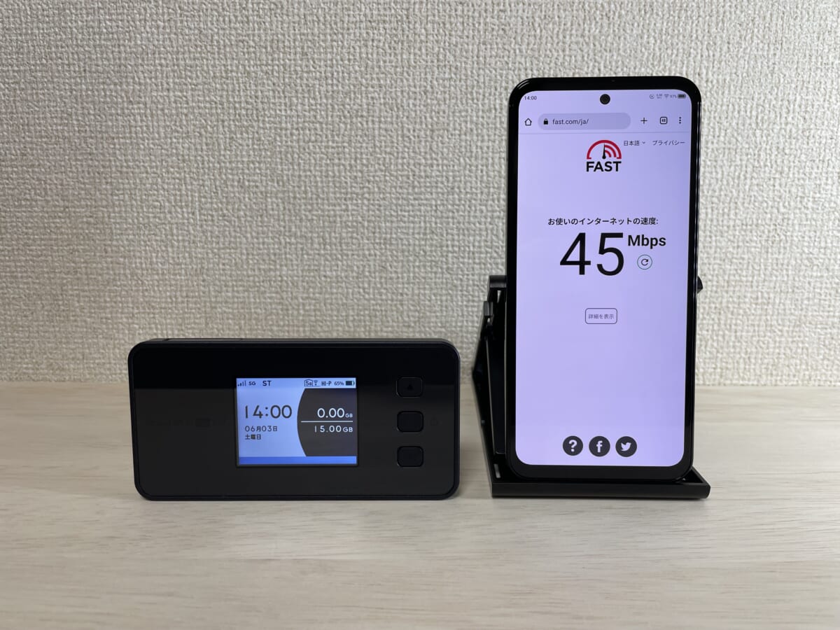 通信速度測定結果（東京都板橋区・屋内）