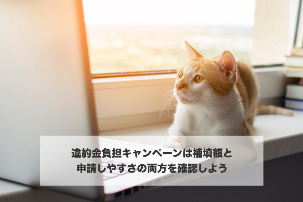 違約金負担キャンペーンは補填額と申請しやすさの両方を確認しよう