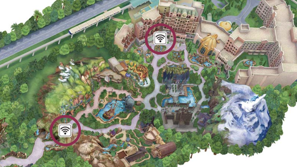 東京ディズニーシーのファンタジースプリングス周辺で無料Wi-Fiを利用できる場所